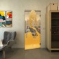 Pendeltür - Fineprint Modell 124 Gold auf Klarglas Pendeltür - Fineprint Modell 124 Gold auf Klarglas