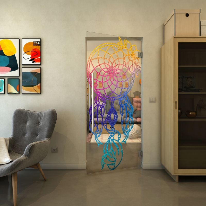 Pendeltür - Fineprint Modell 125 Verlauf auf Klarglas