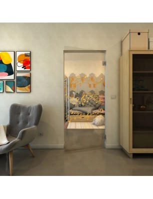 Pendeltür - Fineprint Model 128 Gold auf Klarglas