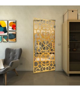 Pendeltür - Fineprint Model 144 Gold auf Klarglas