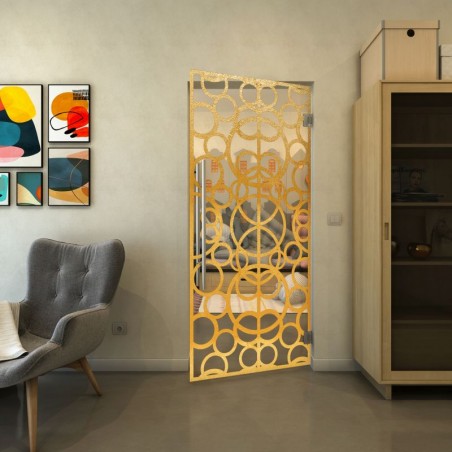 Pendeltür - Fineprint Model 144 Gold auf Klarglas