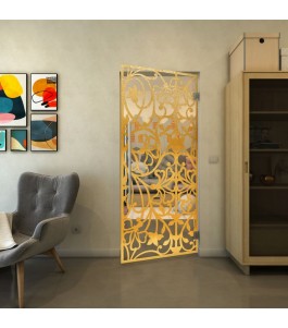Pendeltür - Fineprint Model 147 Gold auf Klarglas
