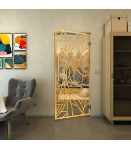 Pendeltür - Fineprint Model 148 Gold auf Klarglas