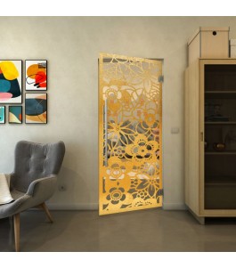 Pendeltür - Fineprint Model 149 Gold auf Klarglas