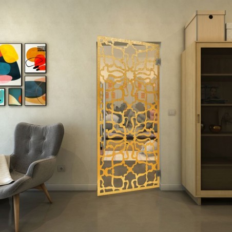 Pendeltür - Fineprint Model 150 Gold auf Klarglas