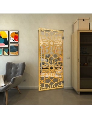 Pendeltür - Fineprint Model 150 Gold auf Klarglas