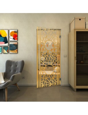 Pendeltür - Fineprint Model 154 Gold auf Klarglas