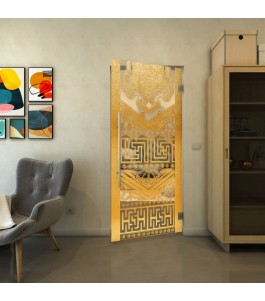 Pendeltür - Fineprint Model 156 Gold auf Klarglas