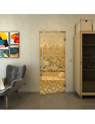 Pendeltür - Fineprint Model 160 Gold auf Klarglas