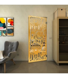 Pendeltür - Fineprint Model 165 Gold auf Klarglas