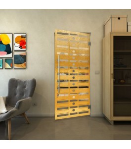 Pendeltür - Fineprint Model 174 Gold auf Klarglas