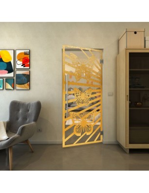 Pendeltür - Fineprint Model 176 Gold auf Klarglas