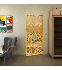 Pendeltür - Fineprint Model 177 Gold auf Klarglas