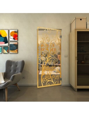Pendeltür - Fineprint Model 204 Gold auf Klarglas