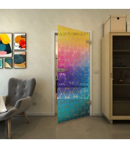 Ganzglastür - Fineprint Model 001 Verlauf auf Klarglas