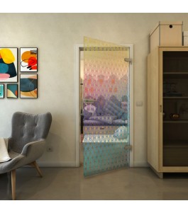 Ganzglastür - Fineprint Model 002 Verlauf auf Klarglas