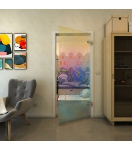 Ganzglastür - Fineprint Model 007 Verlauf auf Klarglas