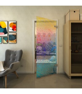 Ganzglastür - Fineprint Model 008 Verlauf auf Klarglas