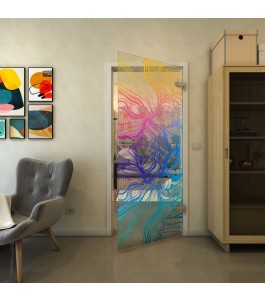 Ganzglastür - Fineprint Model 010 Verlauf auf Klarglas