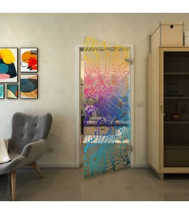 Ganzglastür - Fineprint Model 012 Verlauf auf Klarglas