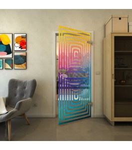 Ganzglastür - Fineprint Model 014 Verlauf auf Klarglas