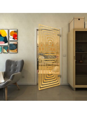 Ganzglastür - Fineprint Model 014 Gold auf Klarglas