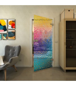 Ganzglastür - Fineprint Model 016 Verlauf auf Klarglas