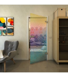 Ganzglastür - Fineprint Model 018 Verlauf auf Klarglas