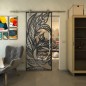 Glasschiebetür PIPE-LINE - Fineprint Modell 196 Schwarz auf Klarglas Glasschiebetür PIPE-LINE - Fineprint Modell 196 Schwarz auf Klarglas