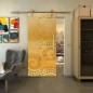 Glasschiebetür PIPE-LINE - Fineprint Modell 198 Gold auf Klarglas Glasschiebetür PIPE-LINE - Fineprint Modell 198 Gold auf Klarglas