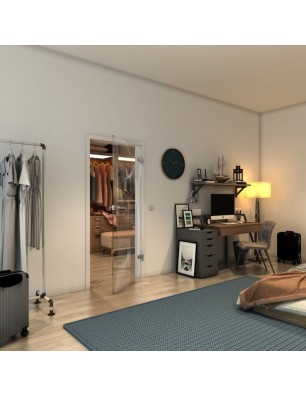 Ganzglastür - Fineprint Model 009 Weiss auf Klarglas