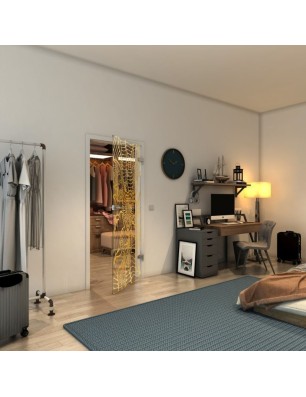 Ganzglastür - Fineprint Model 012 Gold auf Klarglas