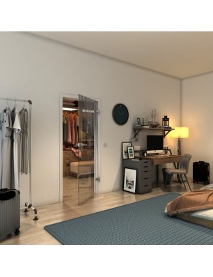 Ganzglastür - Fineprint Model 052 Schwarz auf Klarglas