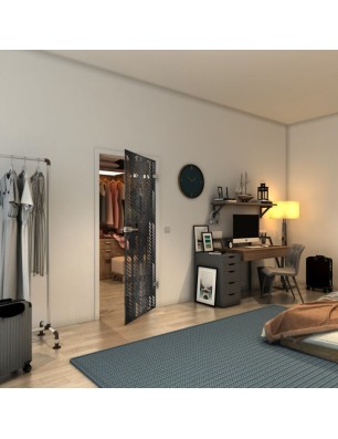 Ganzglastür - Fineprint Model 067 Schwarz auf Klarglas