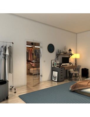 Ganzglastür - Fineprint Model 078 Schwarz auf Klarglas