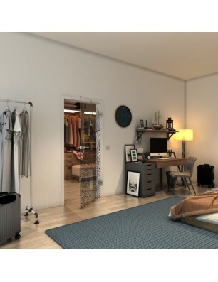 Ganzglastür - Fineprint Model 089 Schwarz auf Klarglas