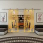 Glasschiebetür PIPE-LINE - Fineprint Modell 097 Gold auf Klarglas Glasschiebetür PIPE-LINE - Fineprint Modell 097 Gold auf Klarglas