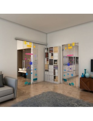 Pendeltür - Fineprint Model 092 Verlauf auf Klarglas