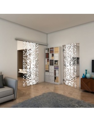 Pendeltür - Fineprint Model 094 Weiss auf Klarglas