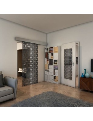 Lichtausschnitt - Fineprint Model 001 Schwarz auf Klarglas