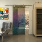Glasschiebetür PIPE-LINE - Fineprint Modell 021 Verlauf auf Grauglas Glasschiebetür PIPE-LINE - Fineprint Modell 021 Verlauf auf Grauglas