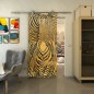 Glasschiebetür PIPE-LINE - Fineprint Modell 023 Gold auf Grauglas Glasschiebetür PIPE-LINE - Fineprint Modell 023 Gold auf Grauglas
