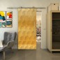 Glasschiebetür PIPE-LINE - Fineprint Modell 029 Gold auf Grauglas Glasschiebetür PIPE-LINE - Fineprint Modell 029 Gold auf Grauglas