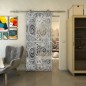 Glasschiebetür PIPE-LINE - Fineprint Modell 051 Weiss auf Grauglas Glasschiebetür PIPE-LINE - Fineprint Modell 051 Weiss auf Grauglas