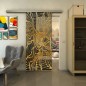 Glasschiebetür SLIM-LINE - Fineprint Modell 012 Gold auf Grauglas Glasschiebetür SLIM-LINE - Fineprint Modell 012 Gold auf Grauglas