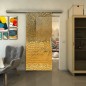 Glasschiebetür SLIM-LINE - Fineprint Modell 015 Gold auf Grauglas Glasschiebetür SLIM-LINE - Fineprint Modell 015 Gold auf Grauglas