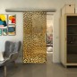 Glasschiebetür SLIM-LINE - Fineprint Modell 016 Gold auf Grauglas Glasschiebetür SLIM-LINE - Fineprint Modell 016 Gold auf Grauglas