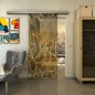 Glasschiebetür SLIM-LINE - Fineprint Modell 020 Gold auf Grauglas Glasschiebetür SLIM-LINE - Fineprint Modell 020 Gold auf Grauglas