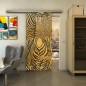Glasschiebetür SLIM-LINE - Fineprint Modell 023 Gold auf Grauglas Glasschiebetür SLIM-LINE - Fineprint Modell 023 Gold auf Grauglas