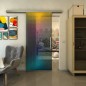 Glasschiebetür SLIM-LINE - Fineprint Modell 024 Verlauf auf Grauglas Glasschiebetür SLIM-LINE - Fineprint Modell 024 Verlauf auf Grauglas